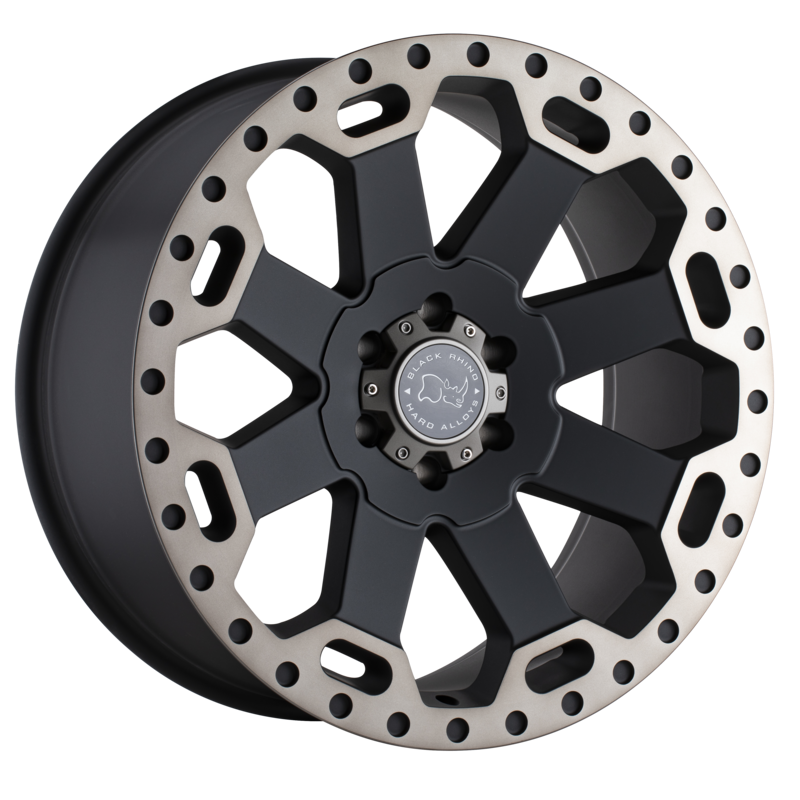 Black Rhino Warlord  MATTE BLACK W/MACHINE 18x9 6x139.7/-12